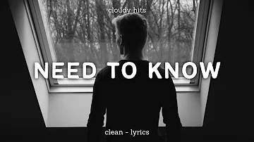 Doja Cat - Need To Know (Clean - Lyrics)