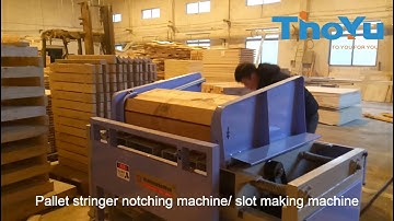 Pallet stringer notching machine