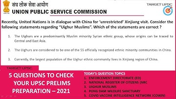 29th March 2021 Mock Questions for UPSC Prelims | Useful for all Competitive Exams