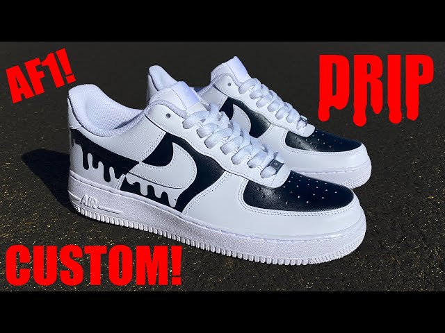 EASY) Custom DRIPPED BLACK AIR FORCE 1's Design