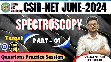 QUESTIONS PRACTICE SESSIONS | SPECTROSCOPY ONE SHOT | CSIR-NET JUNE 2024 | BY VIKRANT SIR