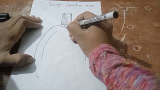 How to draw a large speaker man Skibidi toilet 🚽😝🚽👍👍👍