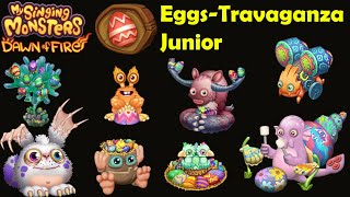 Eggs-Travaganza Junior - all Costumes /Obstacles (My Singing Monsters: Dawn of Fire) 4k