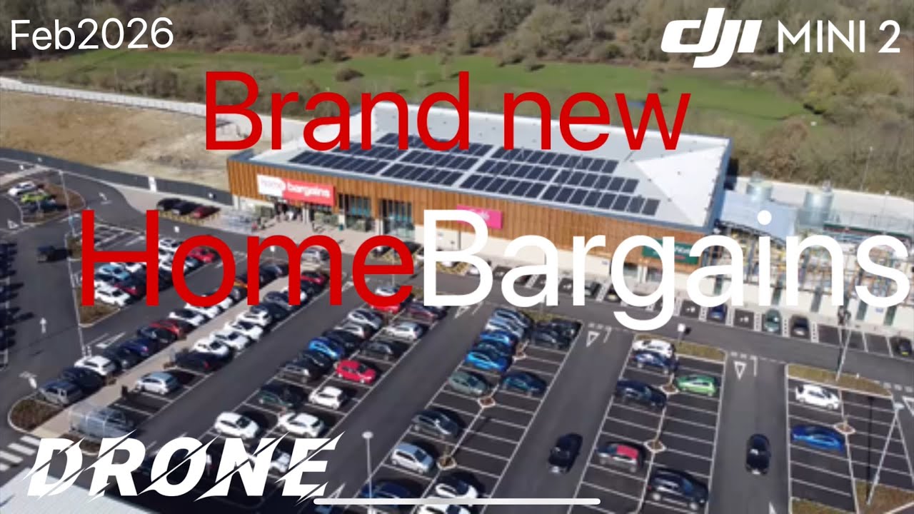 Home bargains new store Ashford Kent drone 
