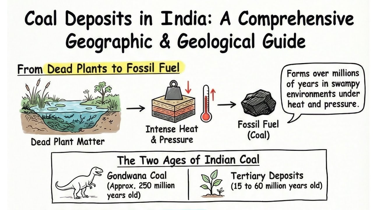 Coal Formation and Coal Deposits In India | NCERT based | #geography #upsc #ssc #gkgs #gk #india #gs