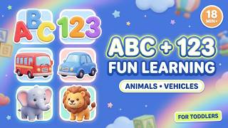 Counting, ABC, Vehicles &amp; Animal Names for Kids | Preschool Learning Video | Toon Study