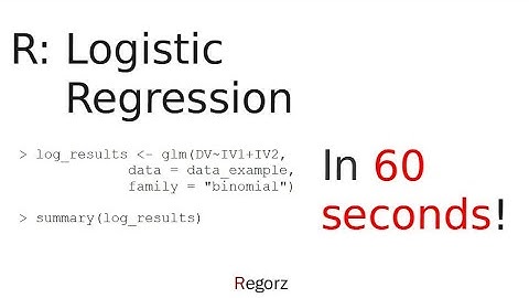 Binary Logistic Regression With R in 60 Seconds