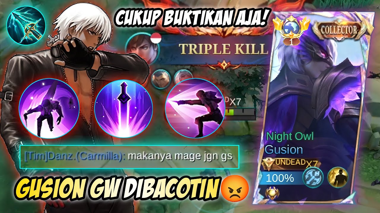 LAH KOCAK BELUM MAIN GUSION GW UDAH DIBACOTIN! CUKUP DIAM DAN BUKTIKAN! | GUSION GAMEPLAY! | MLBB