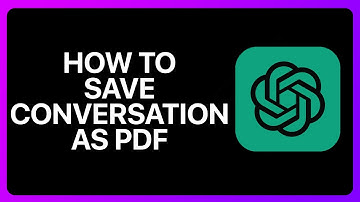 How To Save ChatGPT Conversation As PDF Tutorial
