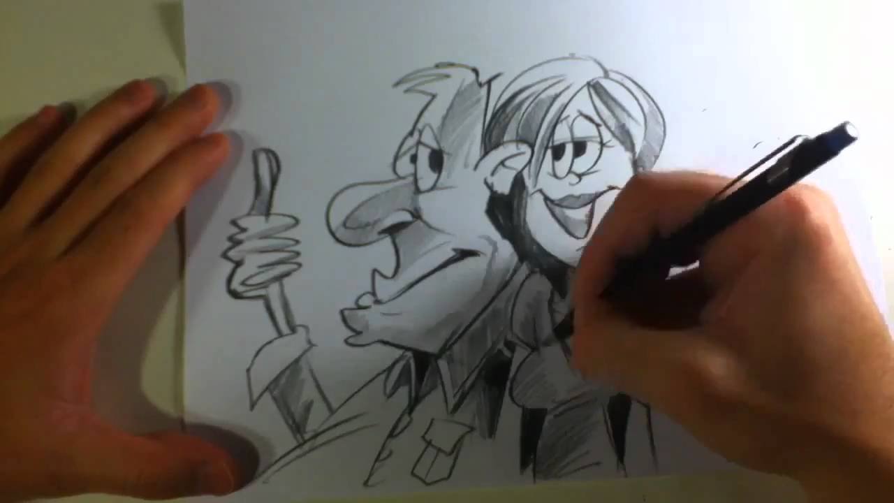 How to draw cartoon characters - YouTube