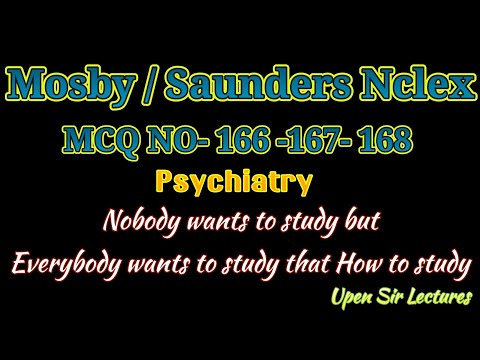 Mosby nclex Pyschiatry-166.167.168#AIIMS NORCET BASED# saunders# staff nurse# Nursing officer#