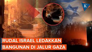 Moments When an Israeli Jet Drops a Missile on the Gaza Strip, Palestine