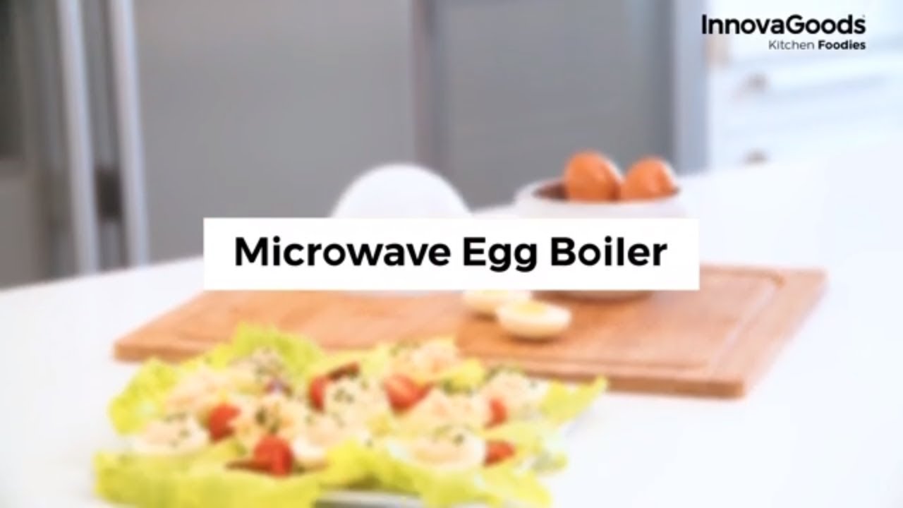 InnovaGoods Boilegg Hervidor para Microondas 4 Huevos + Recetario