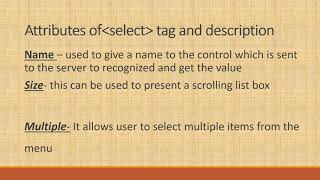 Html Form Controls - Select Control Box And Attributes Drop-Down List Part 28