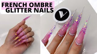 HOW TO// french ombre glitter design