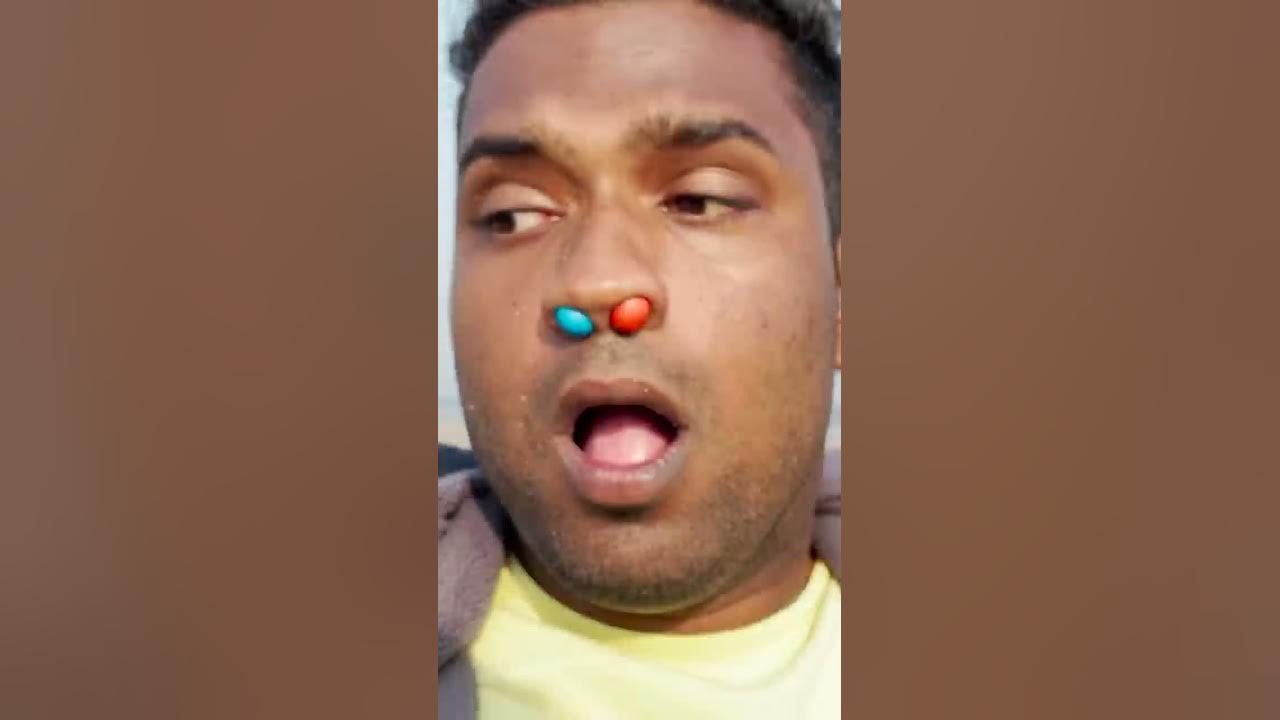 M&M'S STUCK IN NOSE 😂😆 #shorts