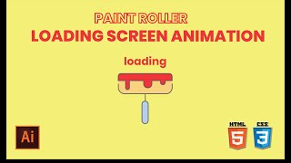 Paint Roller Loading Animation | HTML & CSS | Create Roller SVG using Adobe Illustrator