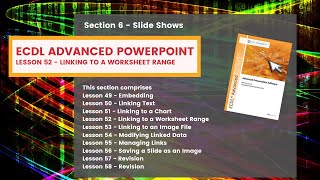 ECDL Advanced PowerPoint Lesson 52 Linking to a Worksheet Range