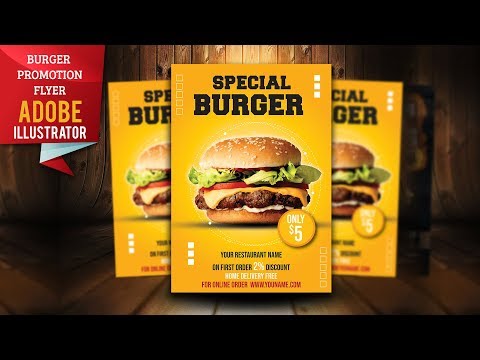 How to Create Burger Promotion Flyer | illustrator Tutorial
