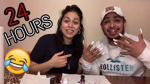 HUSBAND WEARS LONG NAILS FOR 24 HOURS CHALLENGE (MUST WATCH!!)