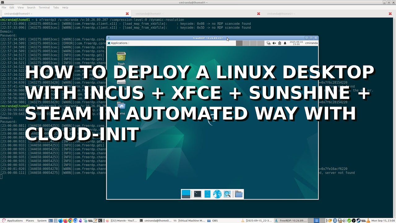 How to deploy a Linux Desktop with Incus + Sunshine + Steam - YouTube