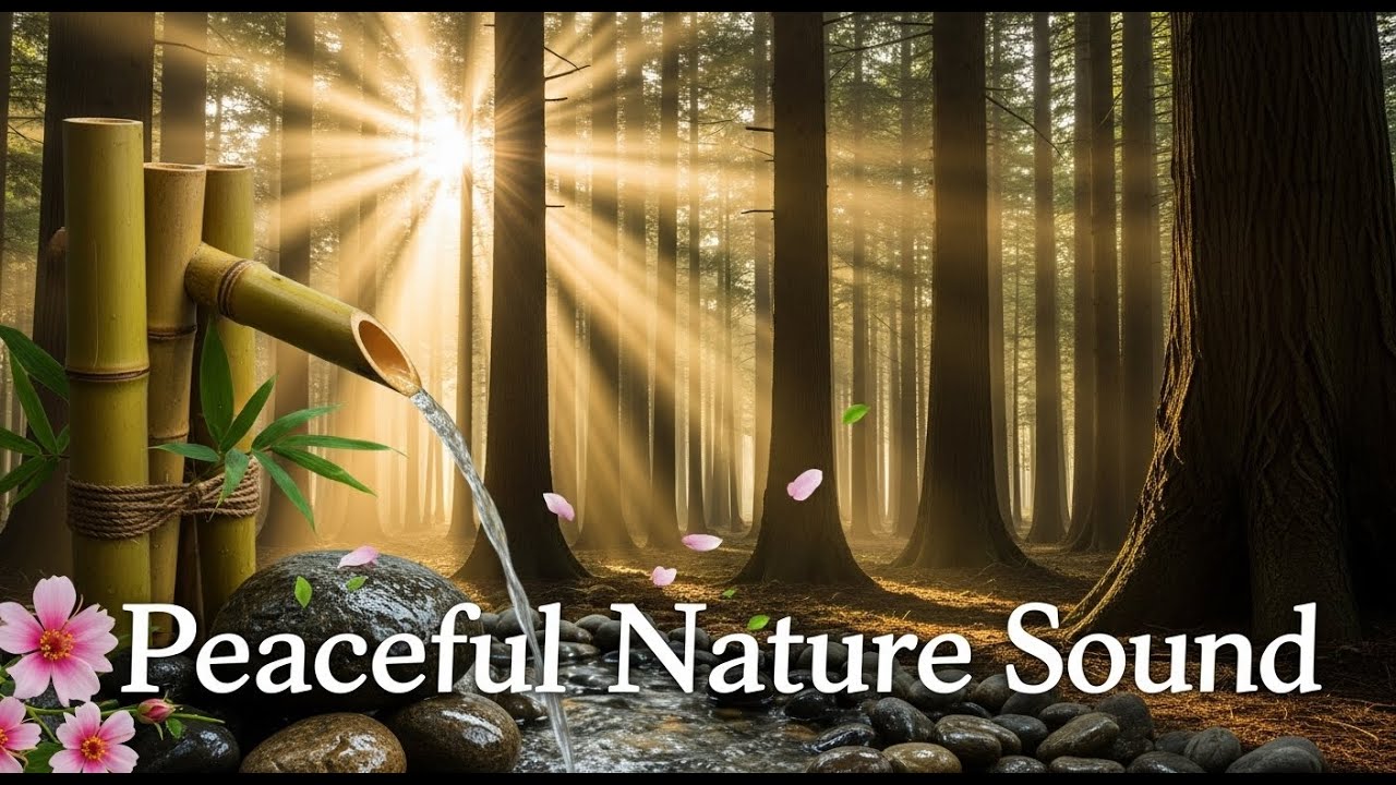 Soothing Zen Reflection Calm Bamboo Fountain and Candle Glow for Healing Meditation Sleep Peace