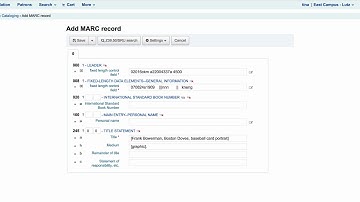 Fast Add Cataloging Using the z39.50 Server