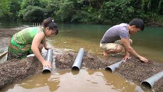 Survival Skills: Top 1 Video Fishing Making Trap To Catch fish In The Secret Hole With PVC Pipe