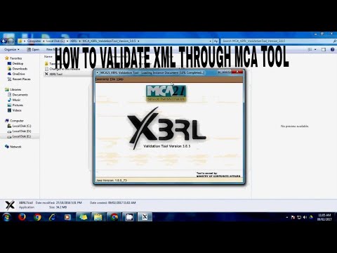 How to validate XML through MCA Tool