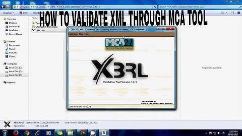 How to validate XML through MCA Tool