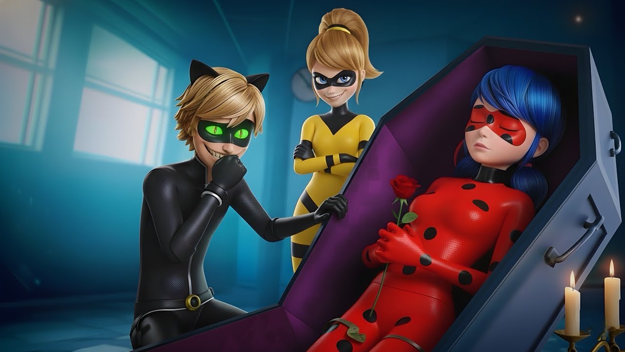 Cat Noir betrays Ladybug and pushes her into the water to eaten by sharks😰🦈.   