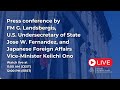 Press conference by FM Landsbergis, U.S. Undersecretary of State and Japanese FA Vice-Minister