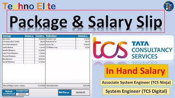 TCS Salary for Fresher 2021 | TCS Salary Slip | In Hand Salary In TCS , TCS Ninja & Digital Salary