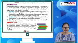 Ch 8 | Vidya Gold | Computer|Class 7|Python: Conditional Control Structures and Turtle |For children