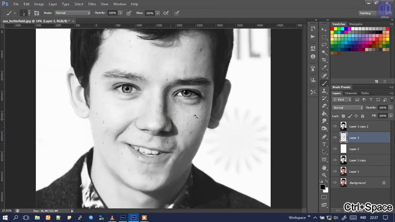 Digital Scribble Art : Asa Butterfield Part 1 - #01| Photoshop Tutorials
