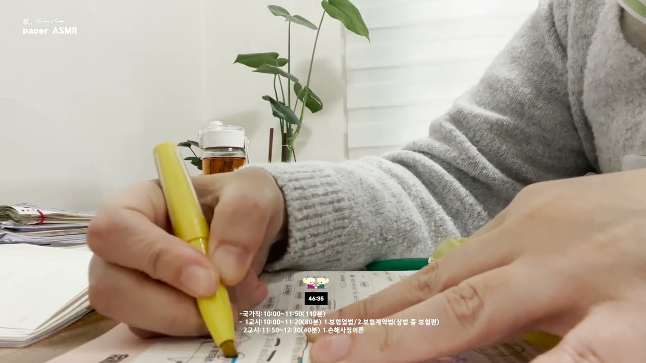 🤫ペーパー[똑똑! 60분만 같이 공부하실 분! 국가직,손해사정사,지방직] [study with me silent] [rainㅣ빗소리] [timer l타이머]