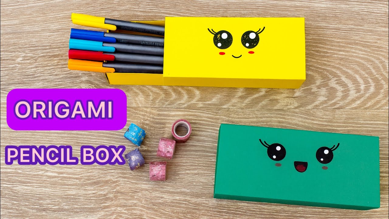 Easy Origami Pencil Box ✏️ | No Glue, No Scissors | Diy Paper Organizer 