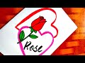 easy rose drawing|rose drawing for valentine day|rose drawing