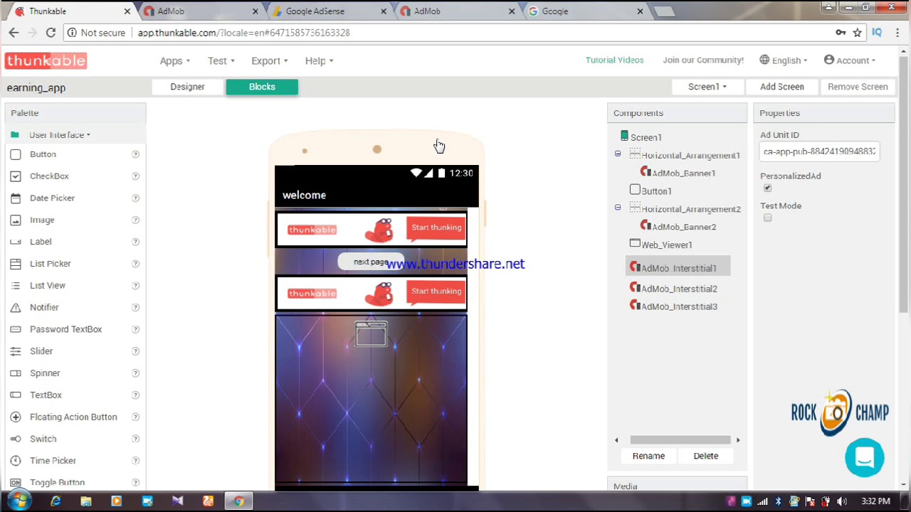 Thunkable | Creating earning app | complete with Google search engine ...