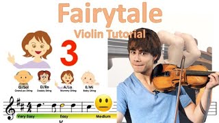 Fairytale by Alexander Rybak sheet music and easy violin tutorial Resimi