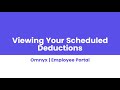Employee Portal | Viewing Your Scheduled Deductions