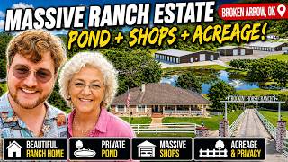 Massive Oklahoma Ranch Estate | Pond + Shops + Acreage Near Tulsa