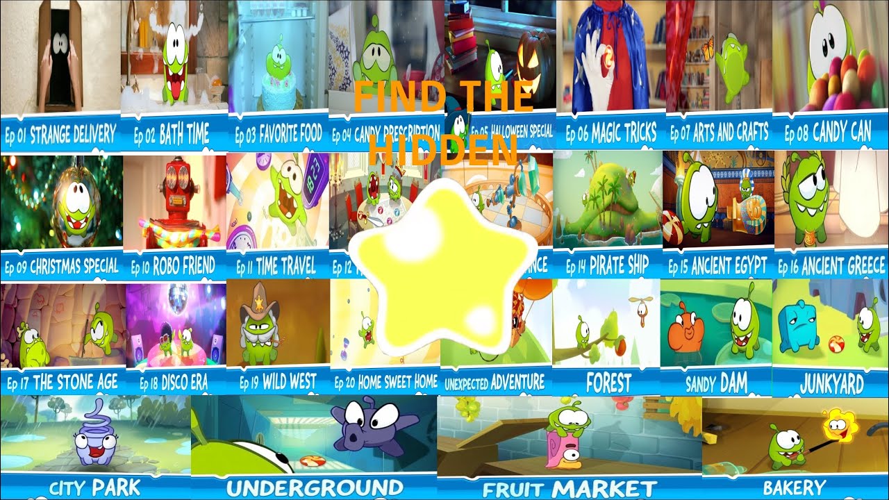 Where all hidden stars are in @OmNomStories Seasons 1-3 and Episodes 1-28! (MOST VIEWS 🥳)