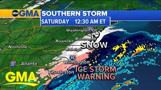 Winter storm warning from Texas to Virginia l GMA
