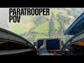 Raw see paratroopers pov as he steps into the air