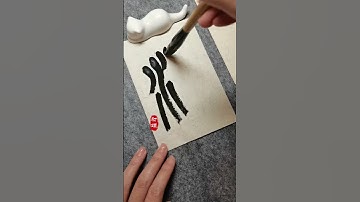 陪你一起练書法|吴昌硕篆書石鼓文“汧” #書法 #書法老師 #中国书法艺术 #篆書の書き方 #chinesecalligraphy #chinese #calligraphy #漢字