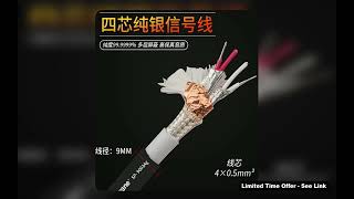 HiEnd Pure Silver 9MM 6N 4X05mm Speaker Cables Hifi Audio Amp CD Player Interconnertor Cable