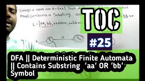 TOC||25|| HINDI || DFA Design || Contains Substring  