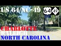 US 64 & NC 49 - Downtown Charlotte to Downtown Raleigh DIRECT Route - North Carolina - Highway Drive