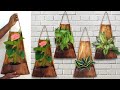 Recycling arecanut leaf for amazing flower pot making / hanging plants ideas / garden ideas